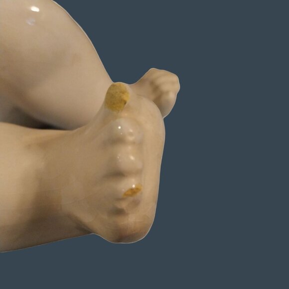 Vintage Antique German Porcelain Piano Baby With Glass Eyes READ - Picture 10 of 10